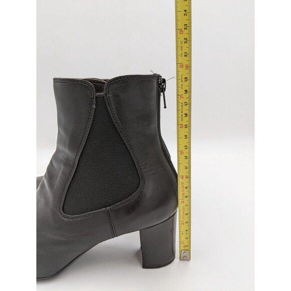 AGL women's black leather block heel zip ankle booties‎ 38 - Picture 11 of 14